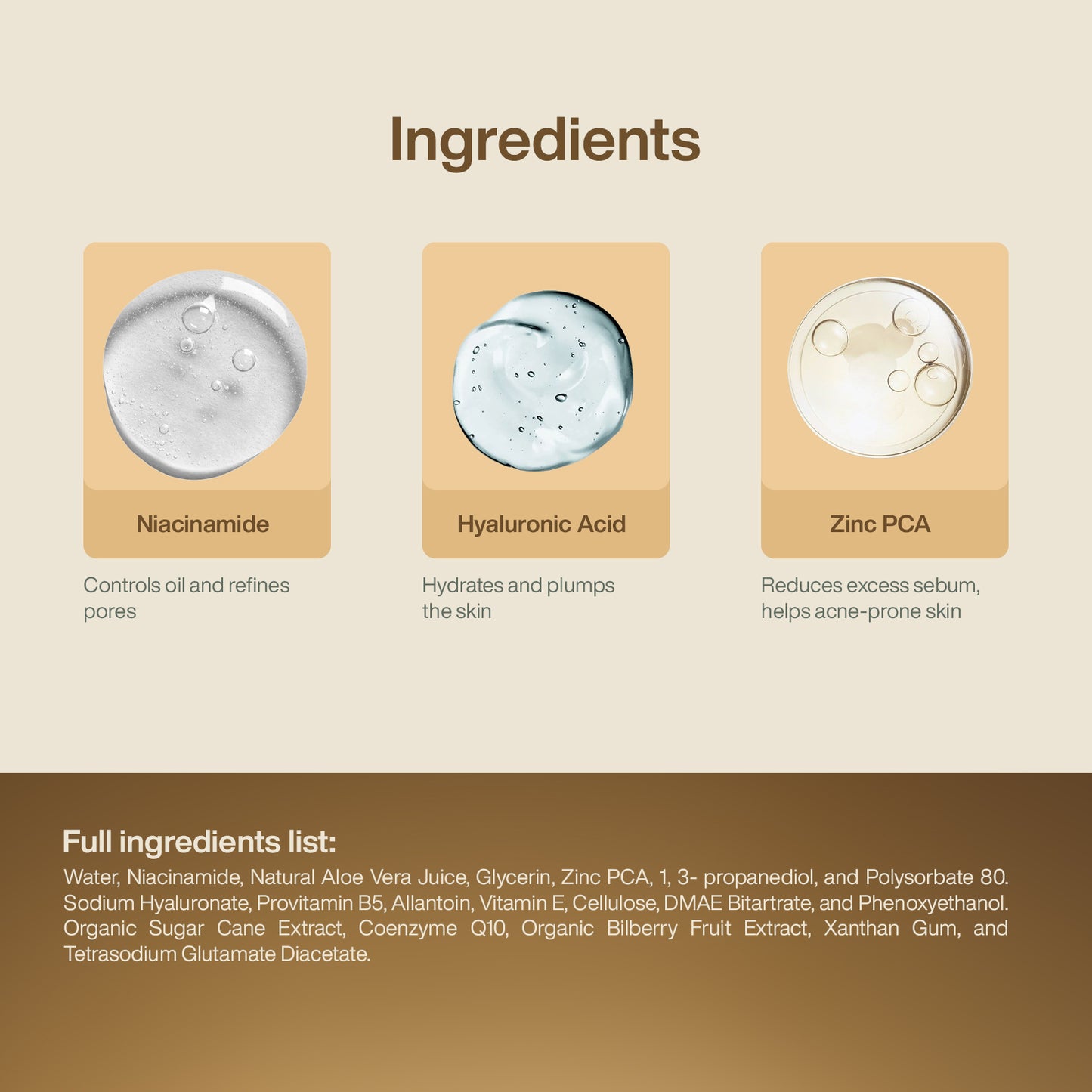 Ingredients used in niacinamide serum