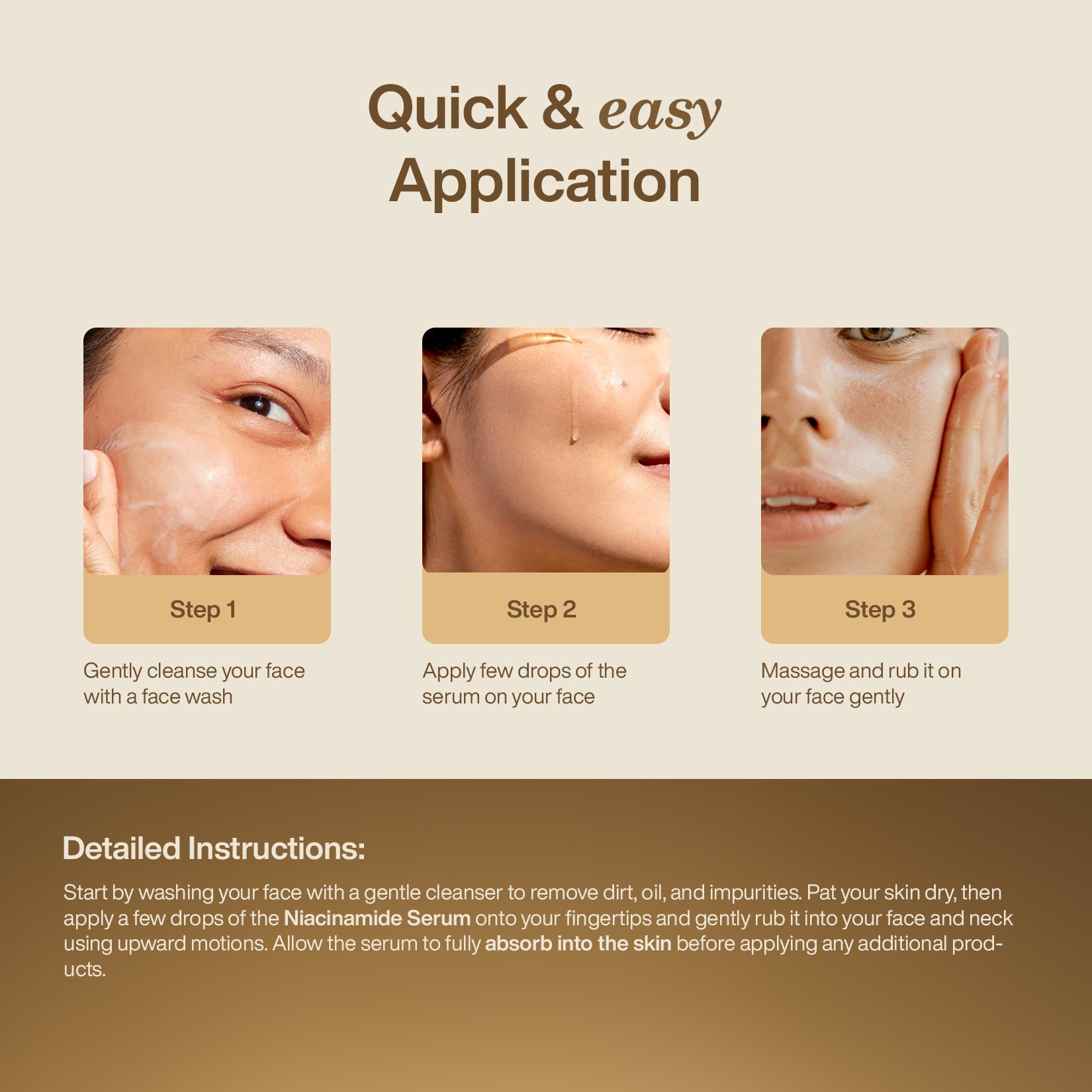 Application process of niacinamide serum